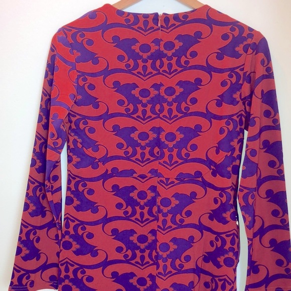 Embellished Ginger Damask Long Sleeve Dress - Picture 6 of 9